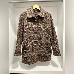 Coffee Shop chestnut brown Boucle Jacket Woman’s Peacoat toggle size large